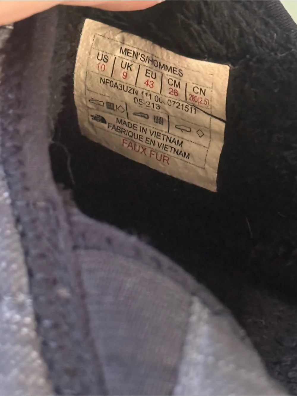 Men's The North Face Insulated Thermoball Slippers Gray 10